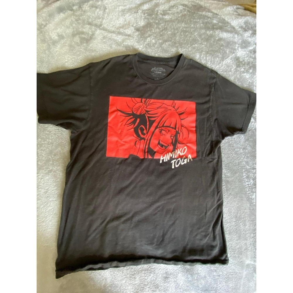 Himiko Toga My Hero Academia Project Funimation Large Graphic Black T-Shirt s52a